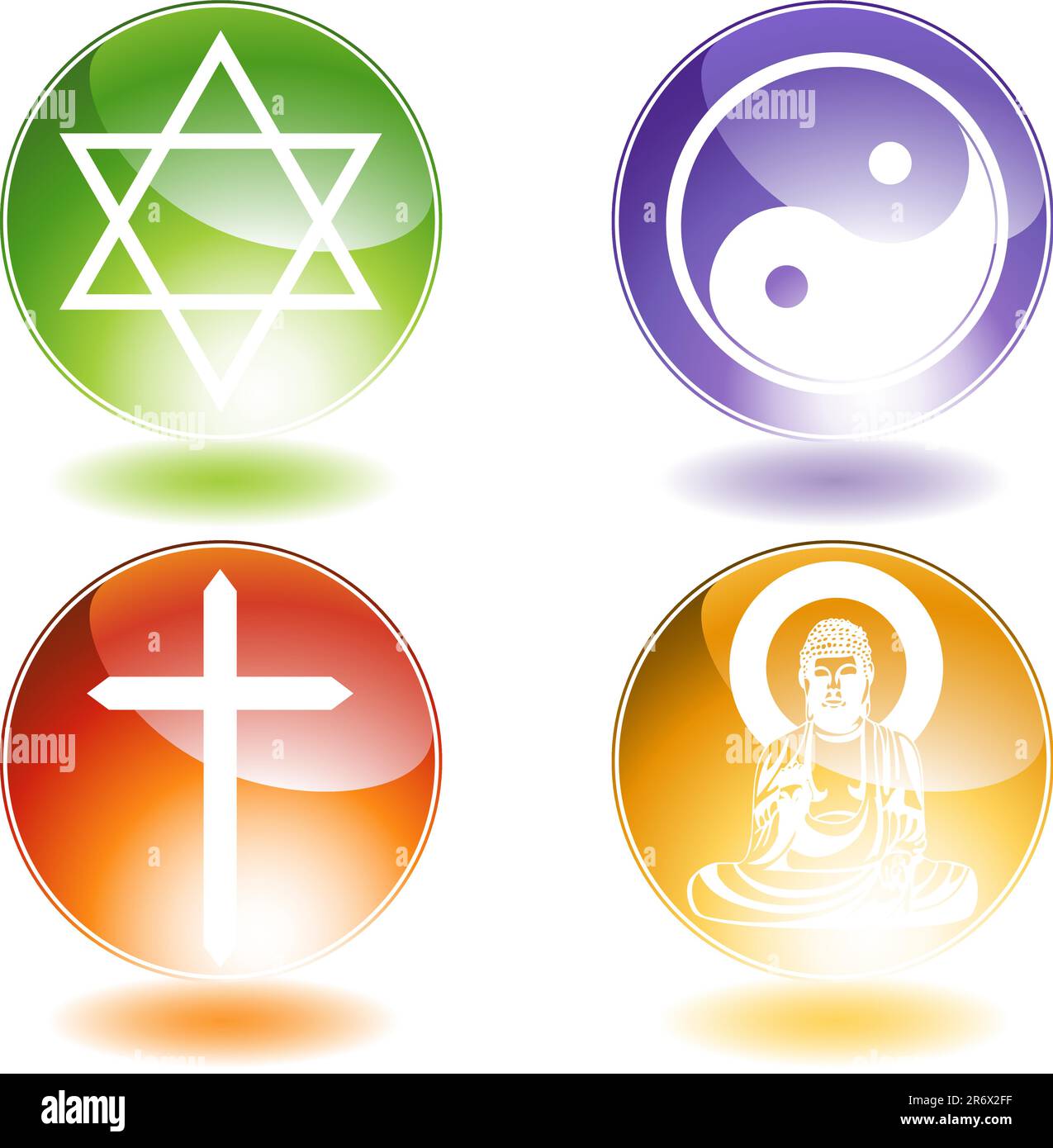 Set of 4 religious symbols. Stock Vector