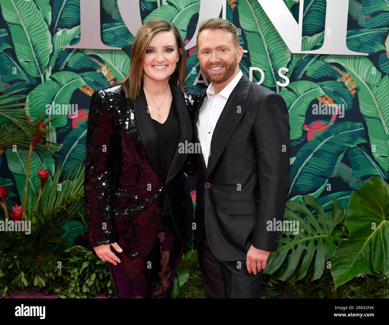 Brandy Clark, left, and Shane McAnally arrive at the 76th annual Tony