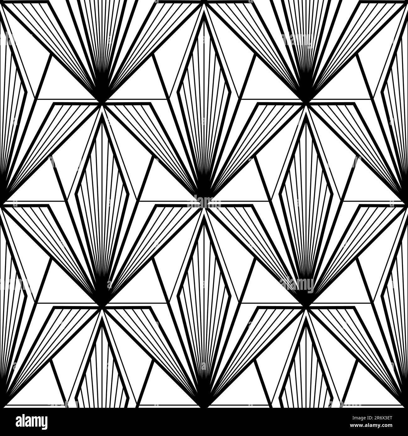 Art Deco Wallpaper. Black and white seamless pattern in roaring