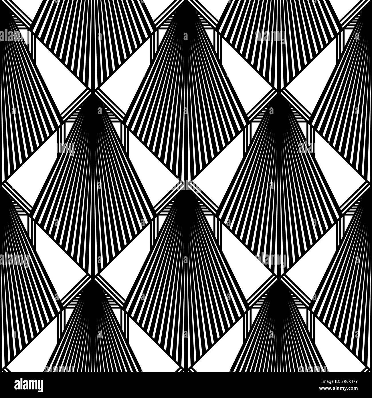 Art Deco Wallpaper. Black and white seamless pattern in roaring