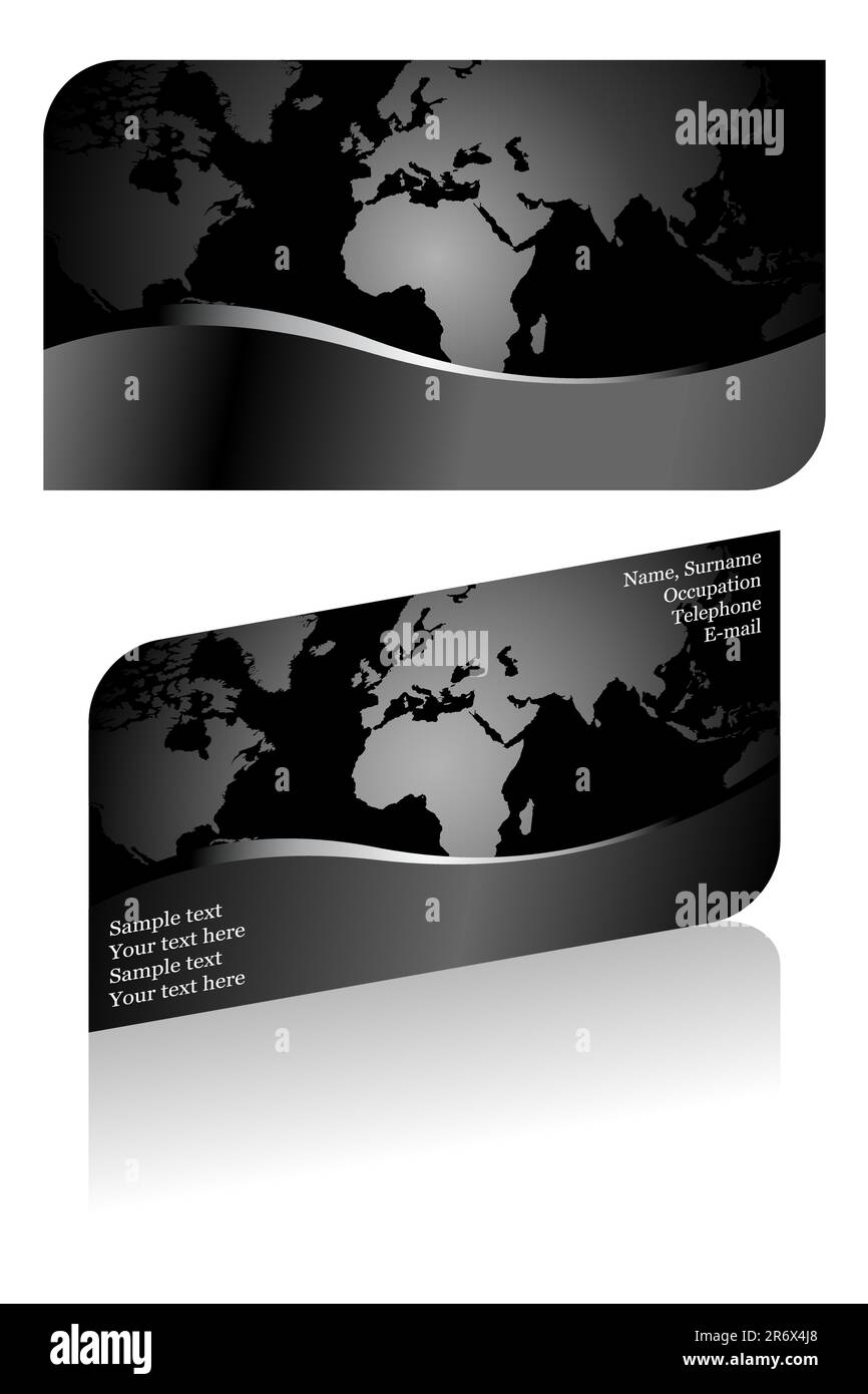Black stylish business card template Stock Vector Image & Art - Alamy