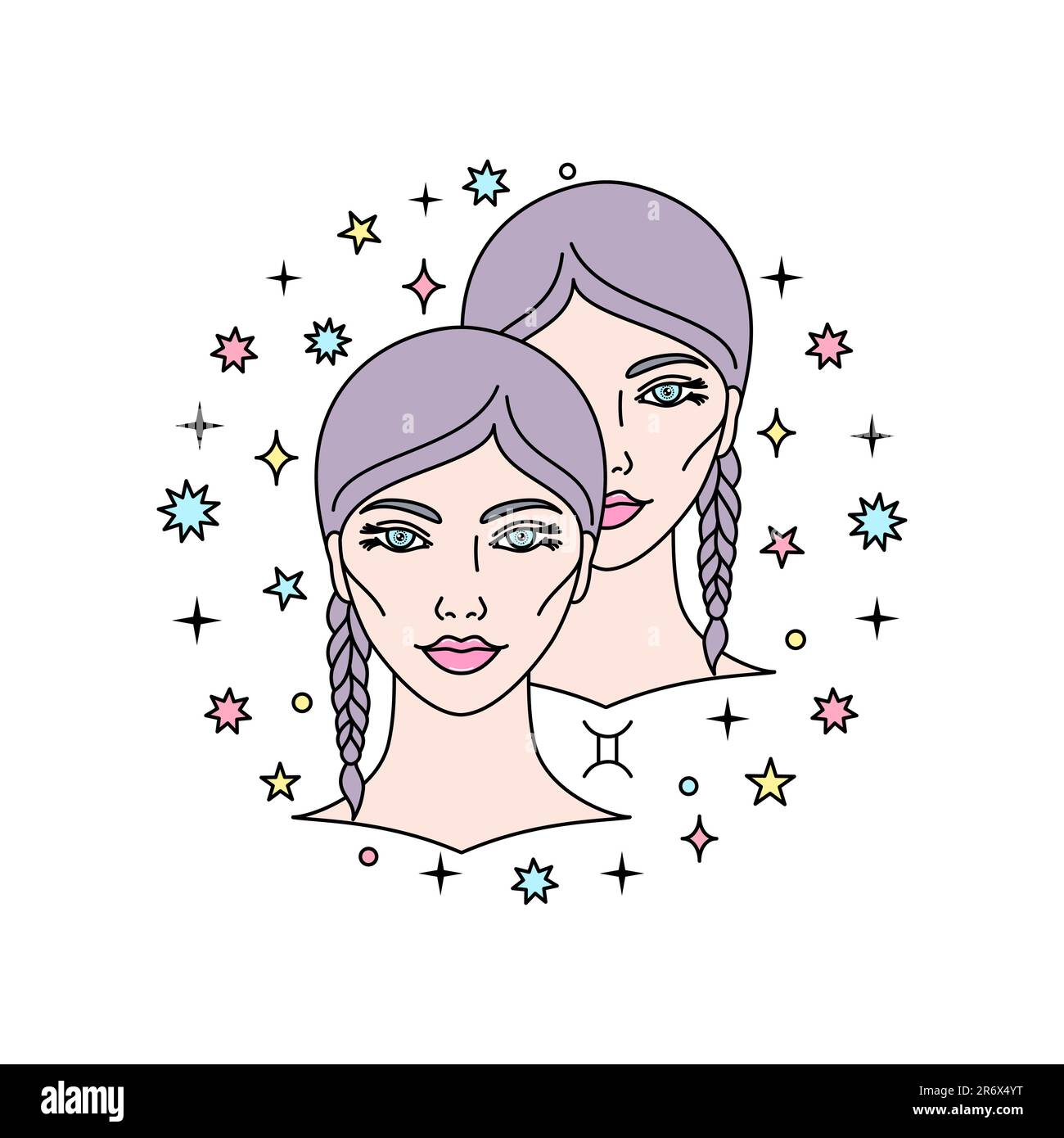 Gemini zodiac sign Stock Vector Image & Art - Alamy