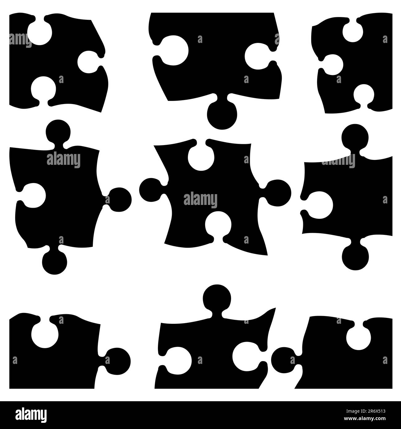 Puzzle pieces on white vector illustration Stock Vector Image & Art - Alamy