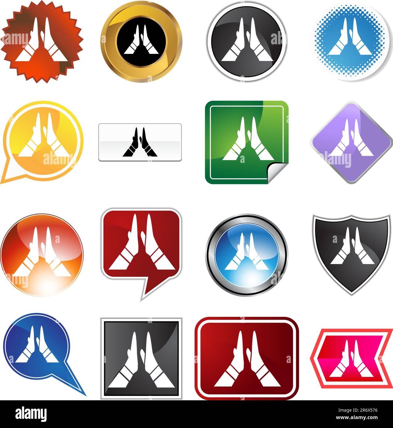 High five variety set isolated on a white background. Stock Vector