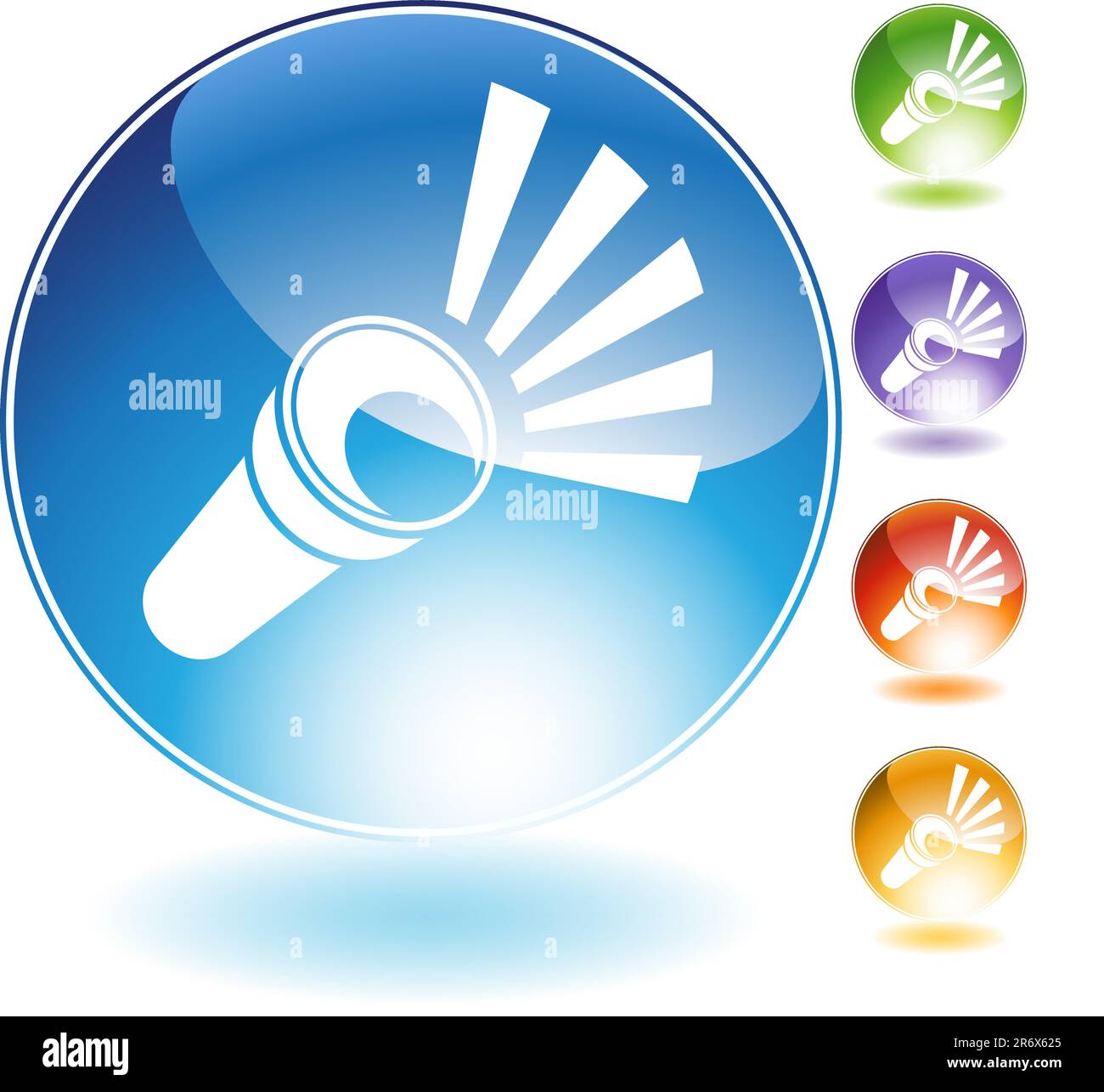 Flashlight crystal icon isolated on a white background. Stock Vector