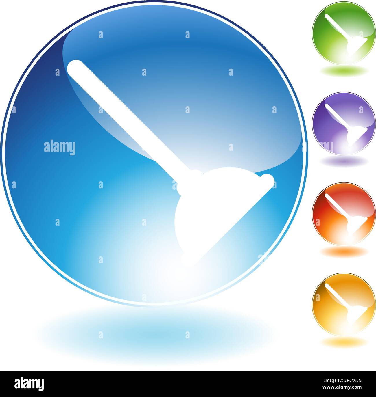 Plunger crystal icon isolated on a white background. Stock Vector