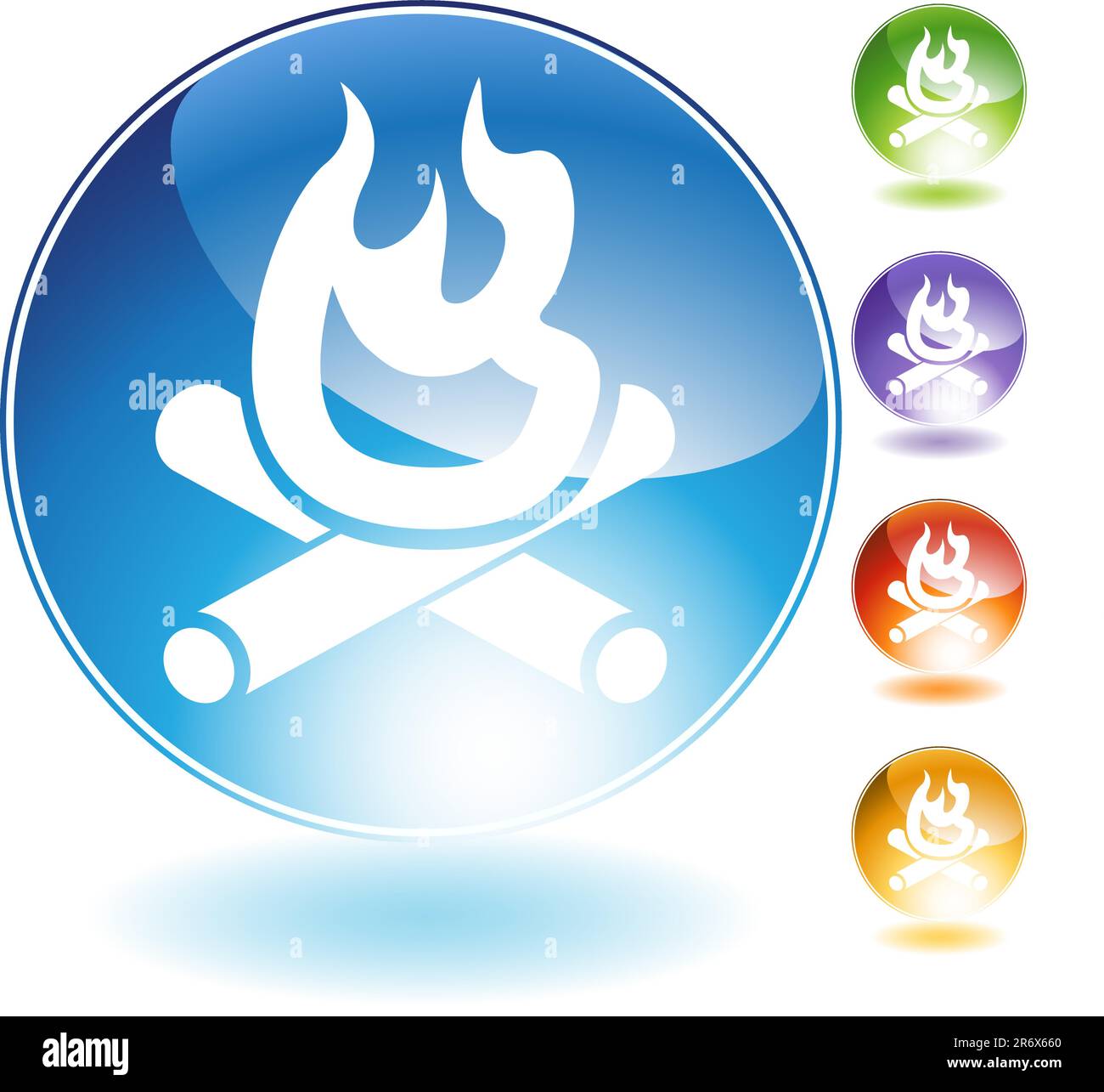 Campfire crystal icon isolated on a white background. Stock Vector