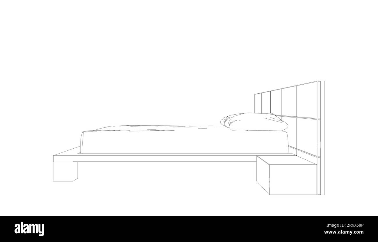 Bed Line Drawing