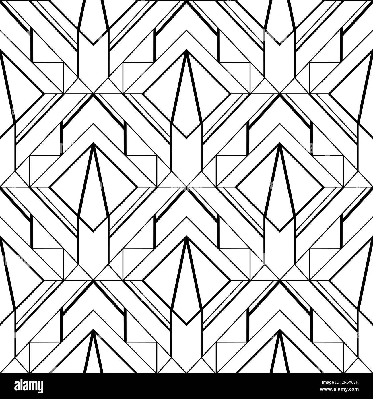 Art Deco Wallpaper. Black and white seamless pattern in roaring