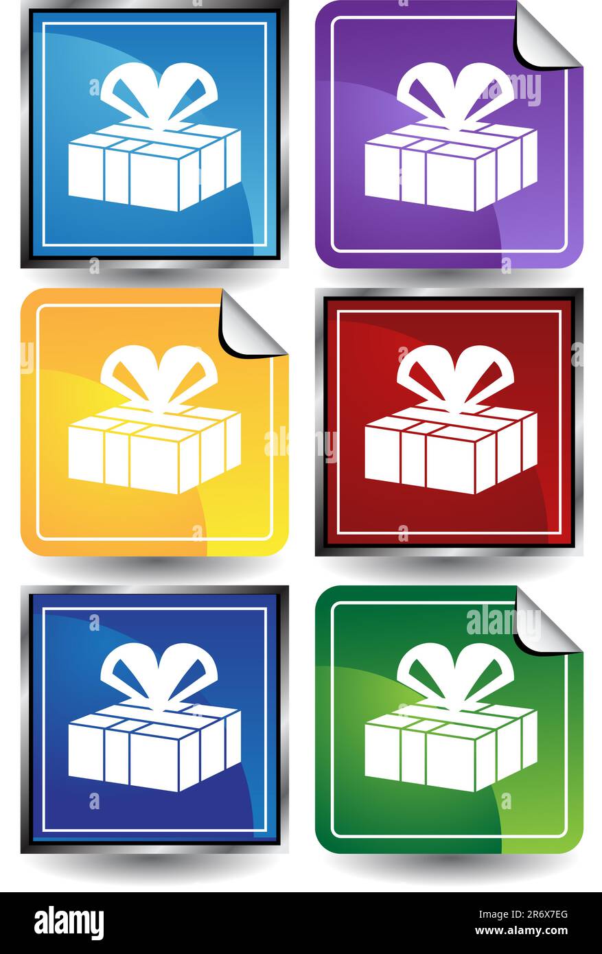 Set of 6 gift boxes sticker style Stock Vector Image & Art Alamy