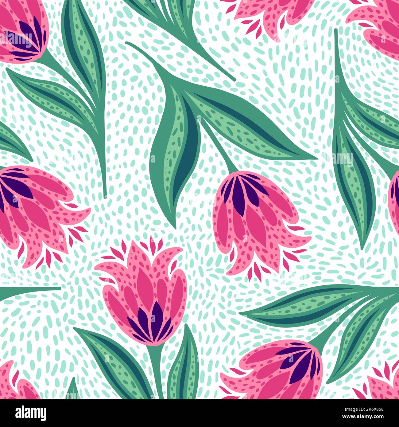 pattern with bright tulips Stock Vector Image & Art - Alamy