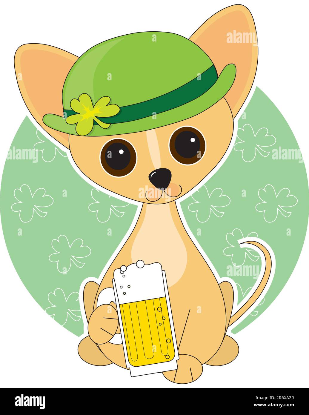 Chihuahua  dressed for St. Patrick's Day Stock Vector