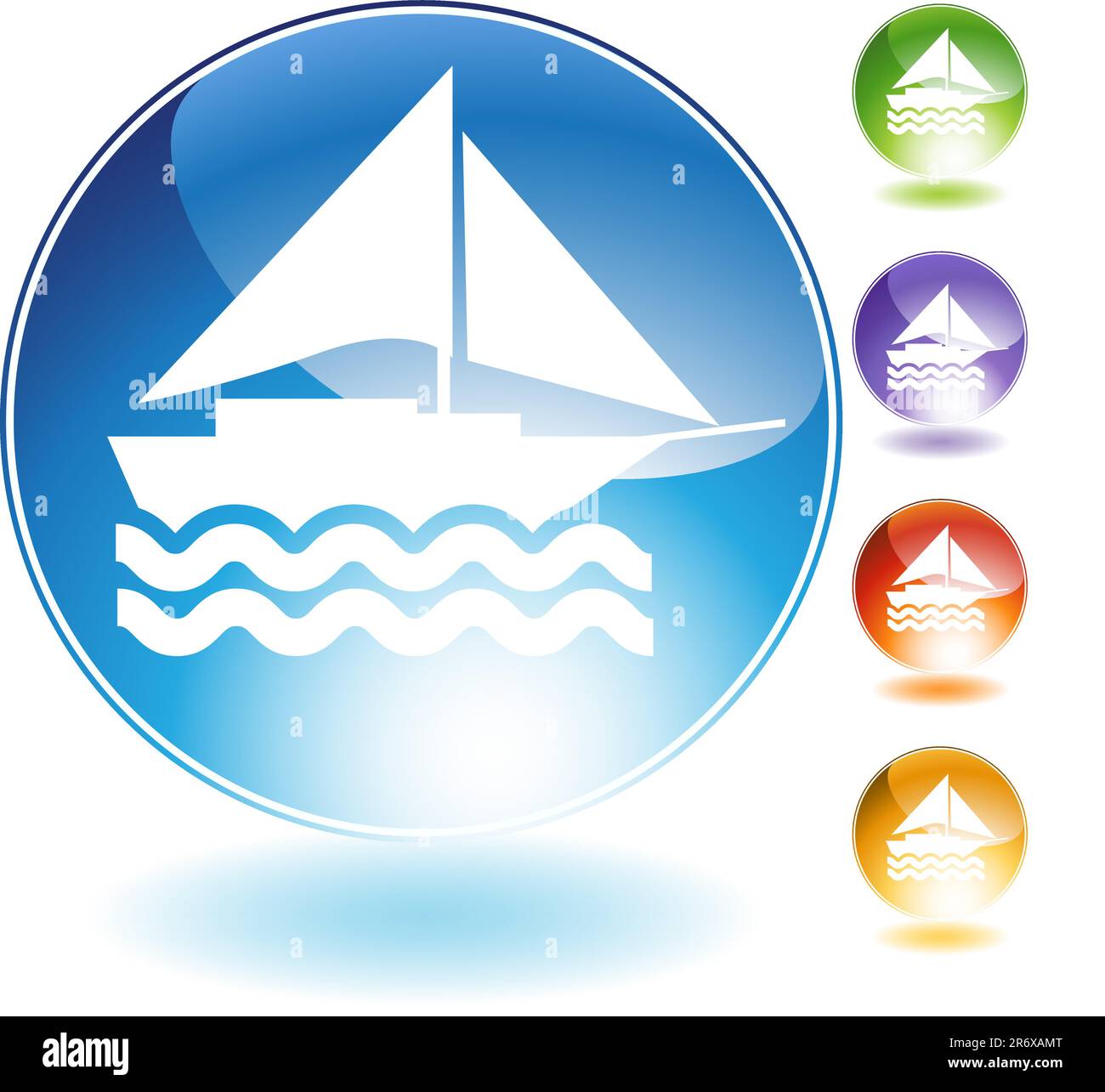 Sailboat crystal icon isolated on a white background Stock Vector Image ...