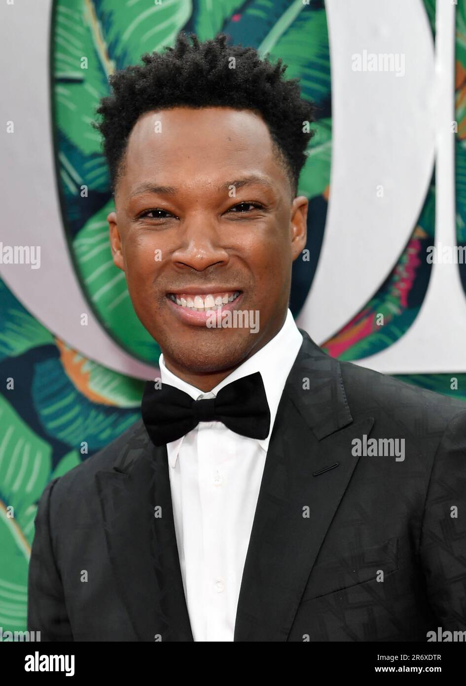 Corey Hawkins arrives at the 76th annual Tony Awards on Sunday, June 11
