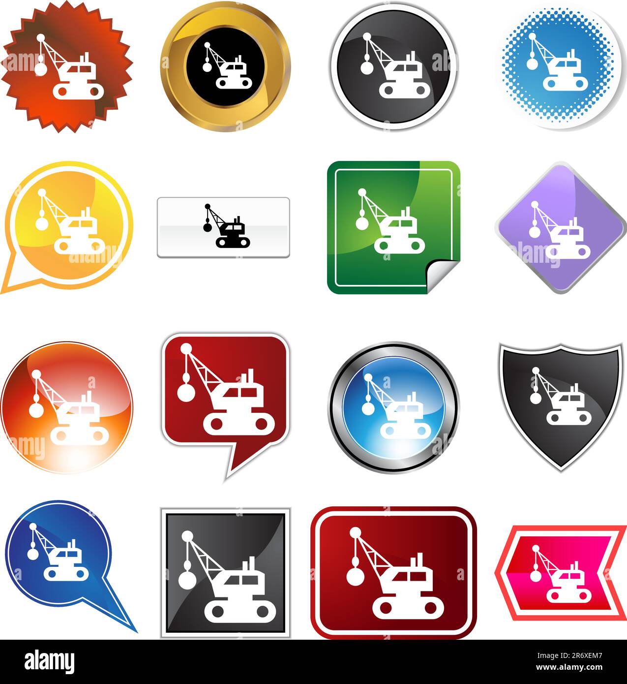 Wrecking ball icon set isolated on a white background. Stock Vector