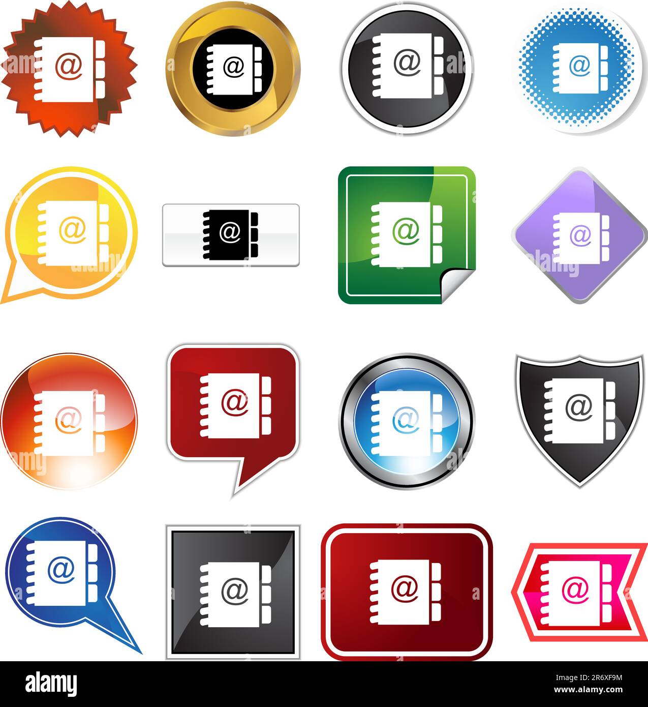 Address book icon set isolated on a white background Stock Vector Image