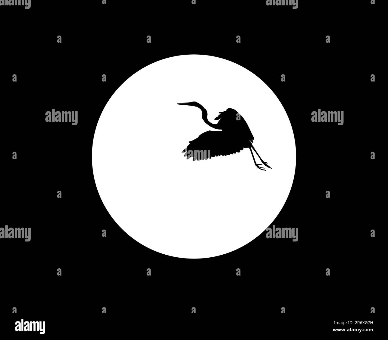 swan and a moon, vector illustration Stock Vector