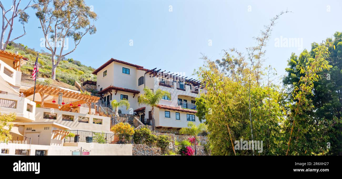 Luxury Homes on Catalina Island Hillside Stock Photo Alamy