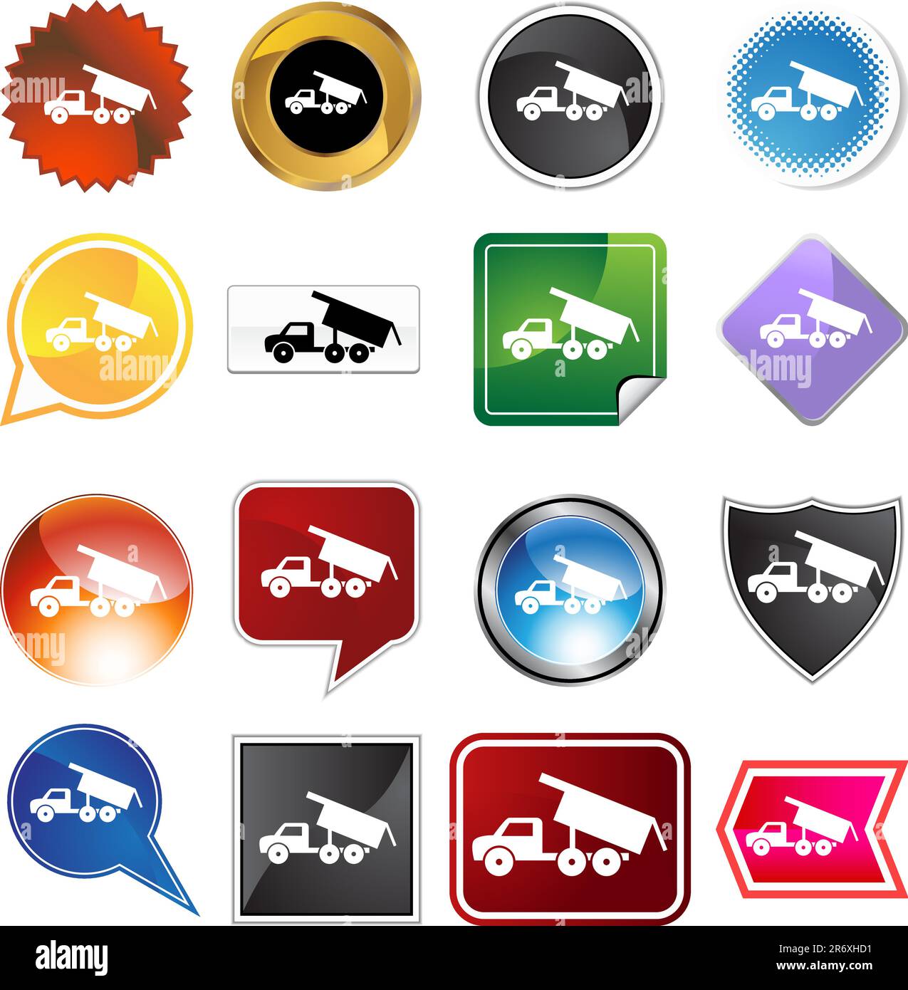 Dump truck icon set isolated on a white background Stock Vector Image ...