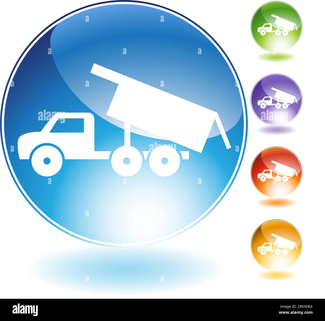 Dump truck crystal icon isolated on a white background Stock Vector ...