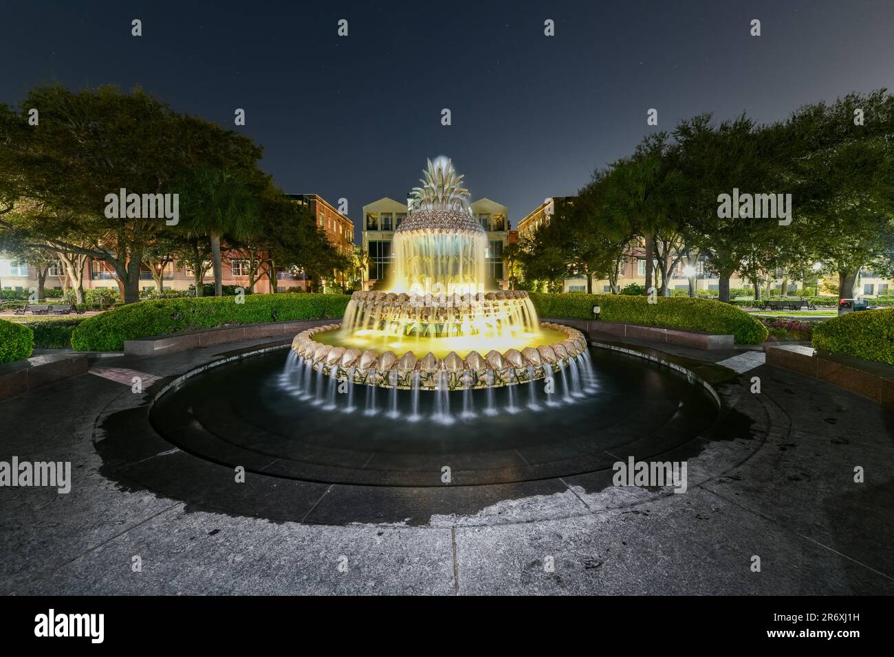 Pineapple Fountain a focal point of the Charleston Waterfront Park in