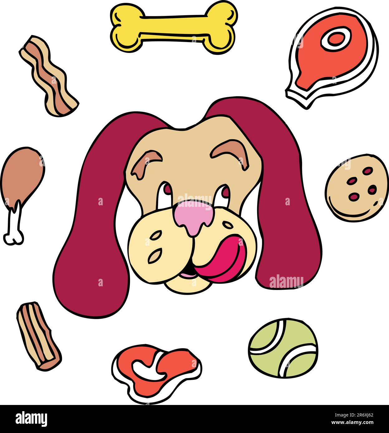 Dog Dreams About His Favorite Things Stock Vector Image Art Alamy dog-dreams-about-his-favorite-things-stock-vector-image-art-alamy