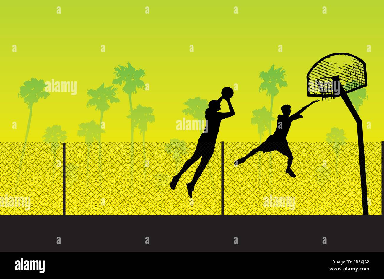 two basketball players, vector illustration Stock Vector Image & Art ...