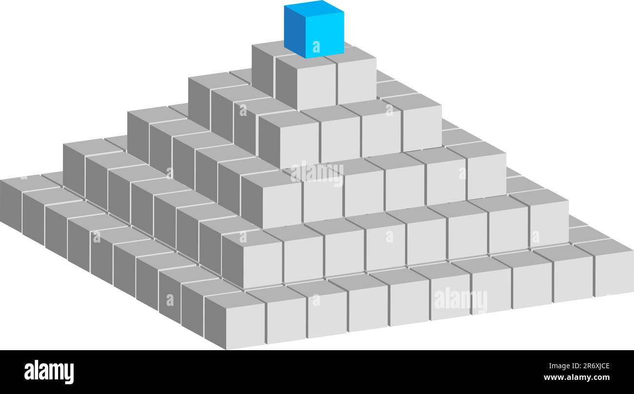 Pyramid constructed of abstract cubes on white background Stock Vector ...
