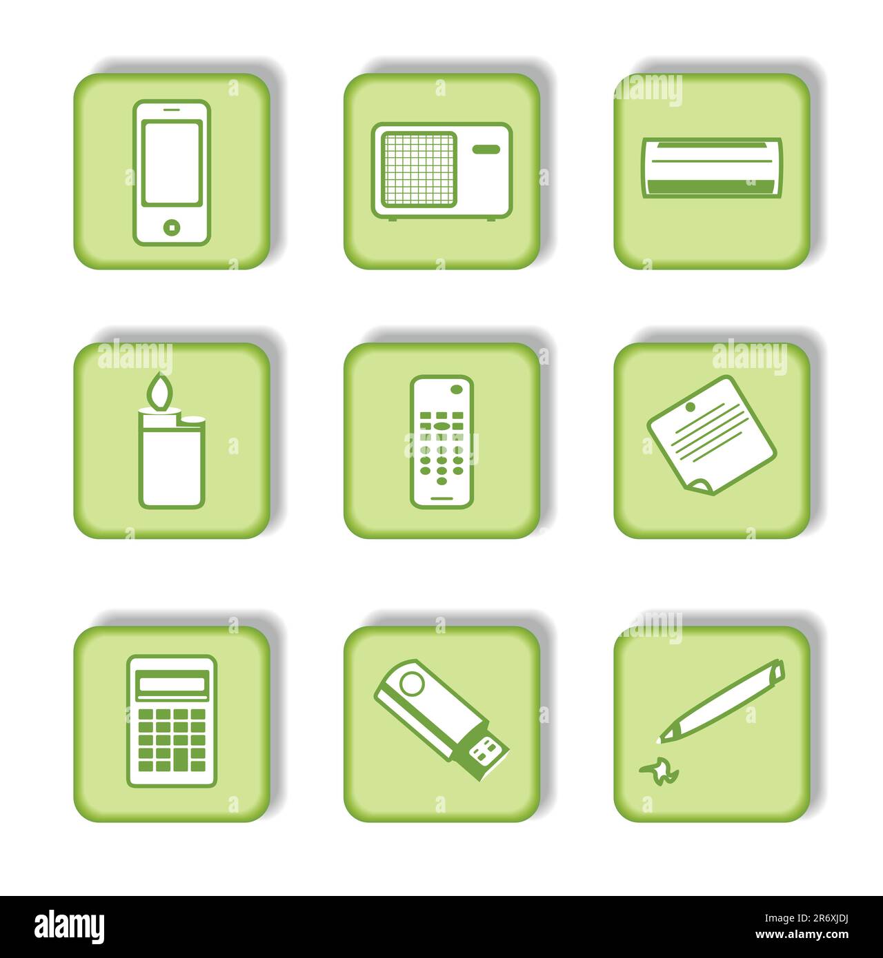 Green sticker with icon 9. Vector Stock Vector