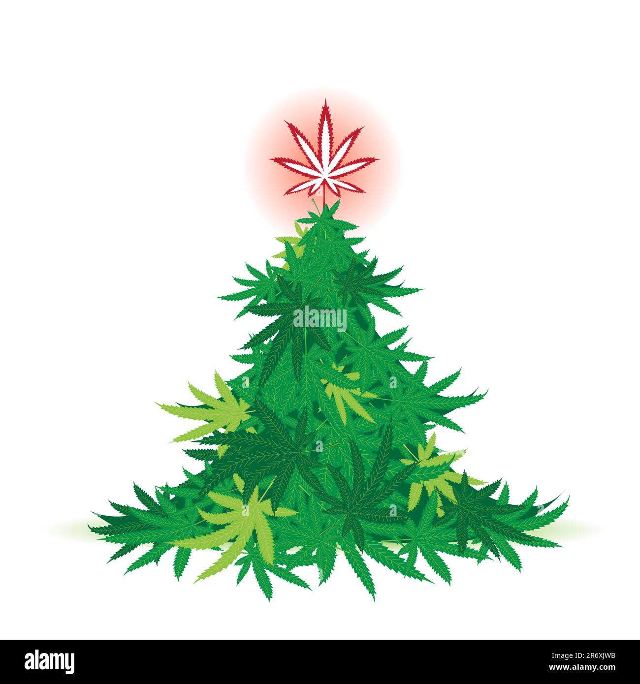 christmas-tree-cannabis-leaf-stock-vector-image-art-alamy