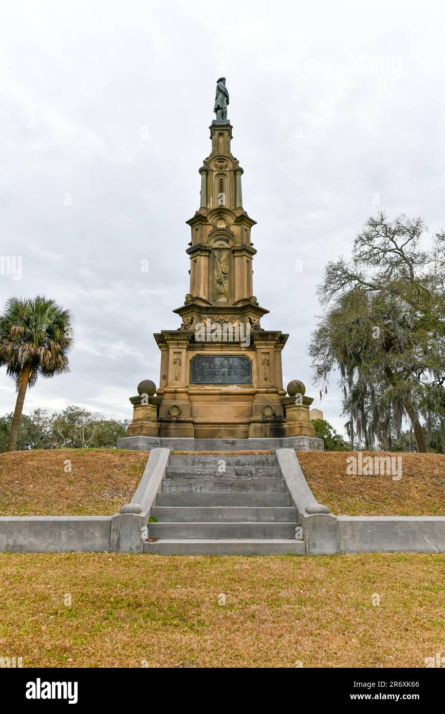 Civil War Confederate Statue Monument located in Forsyth Park in
