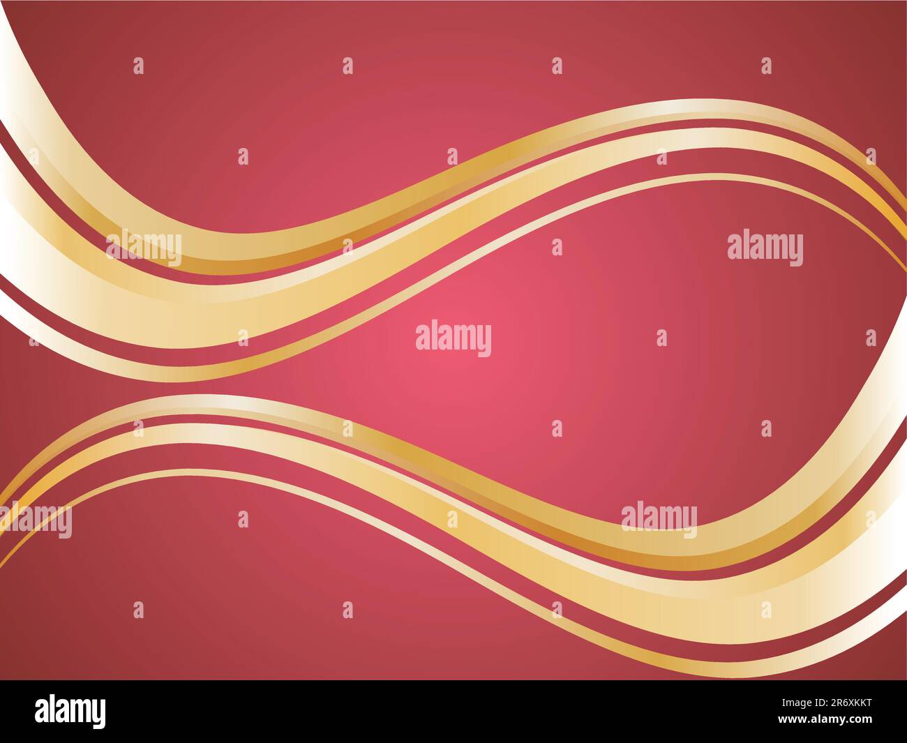 vector illustration of golden waves on a red background Stock Vector ...