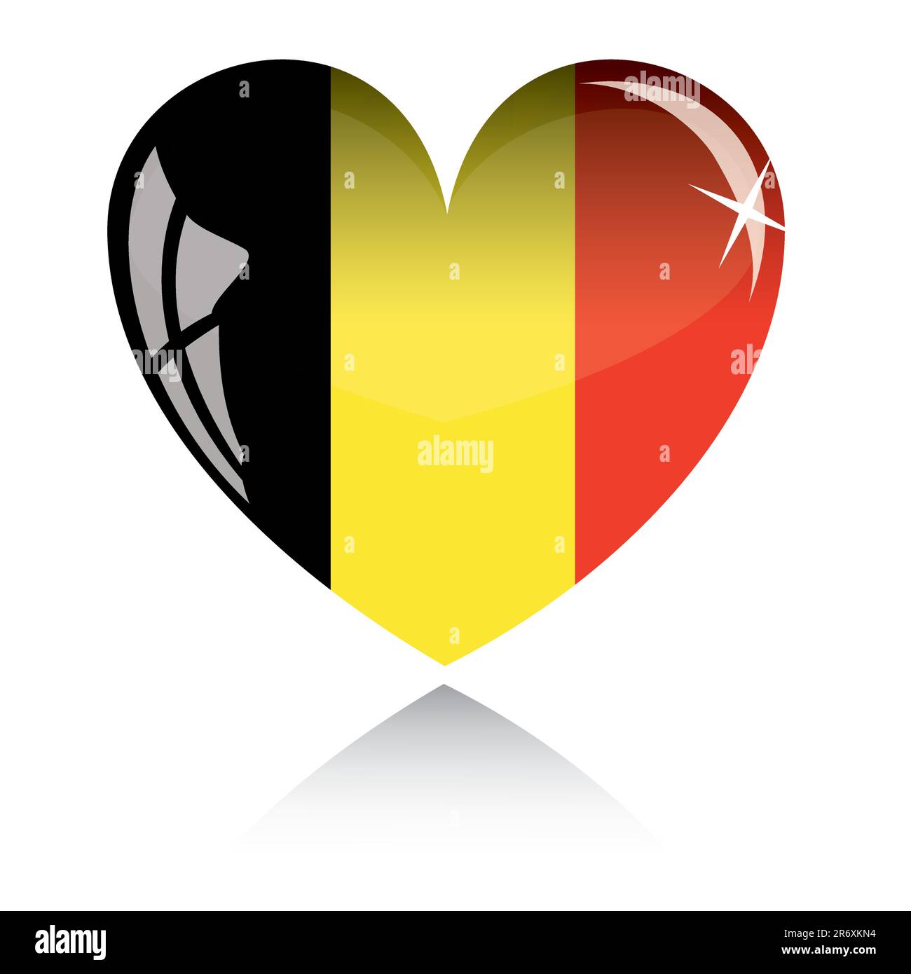 Vector heart with Belgium flag texture isolated on a white background ...