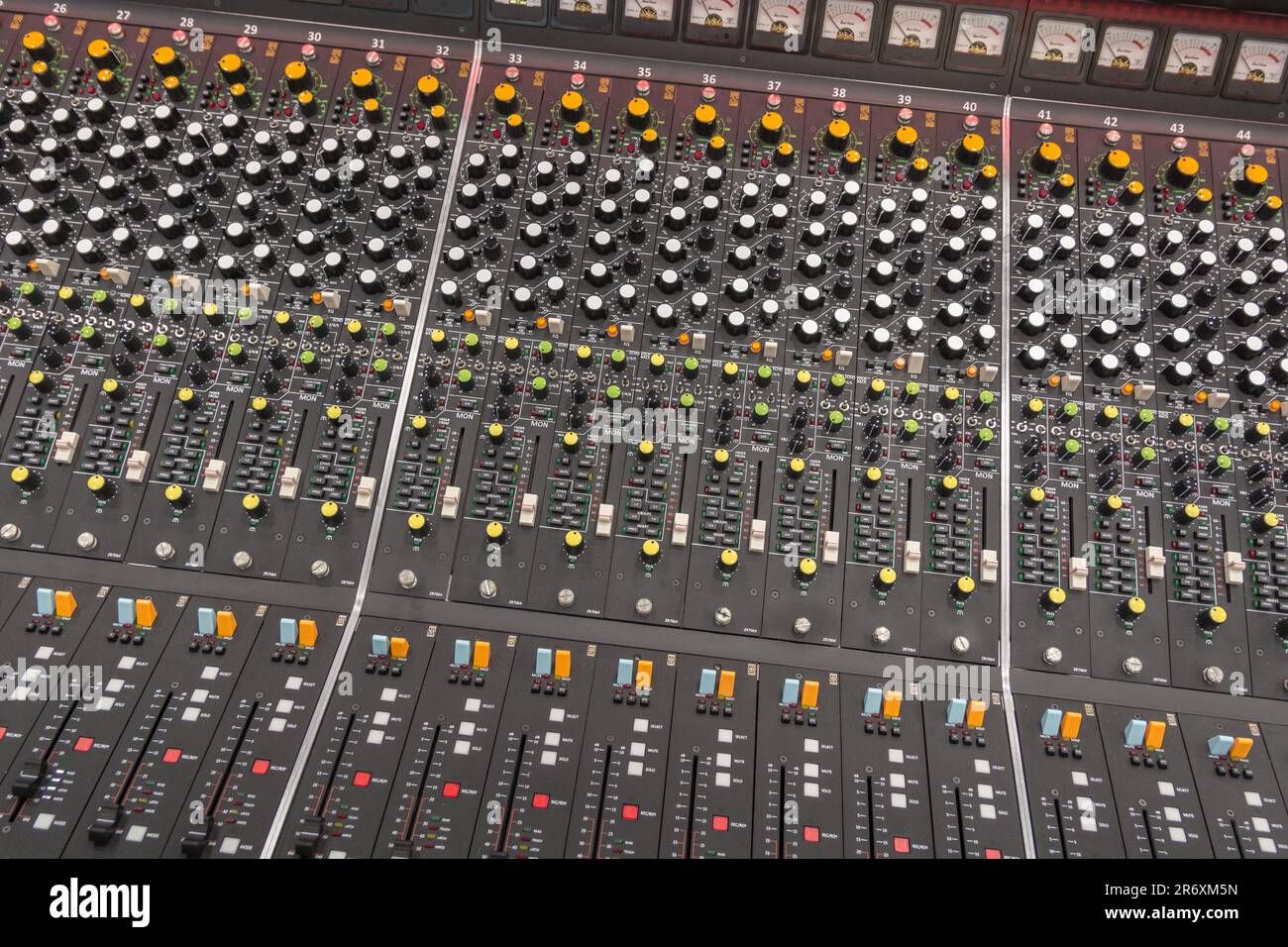 Sound Techniques ended manufacture of its mixing consoles in 1976. The U.K. brand was acquired and revived in the U.S. in 2018 with the ZR model. Stock Photo