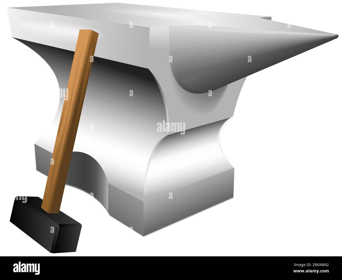 Workshop of the smith with a sledge hammer and an anvil in a vector Stock Vector