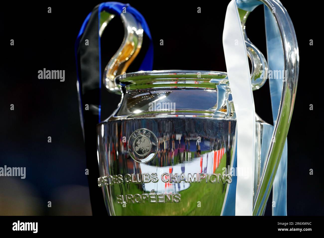Istanbul, Turkey. 10th June, 2023. General view of Champions League trophy Football/Soccer