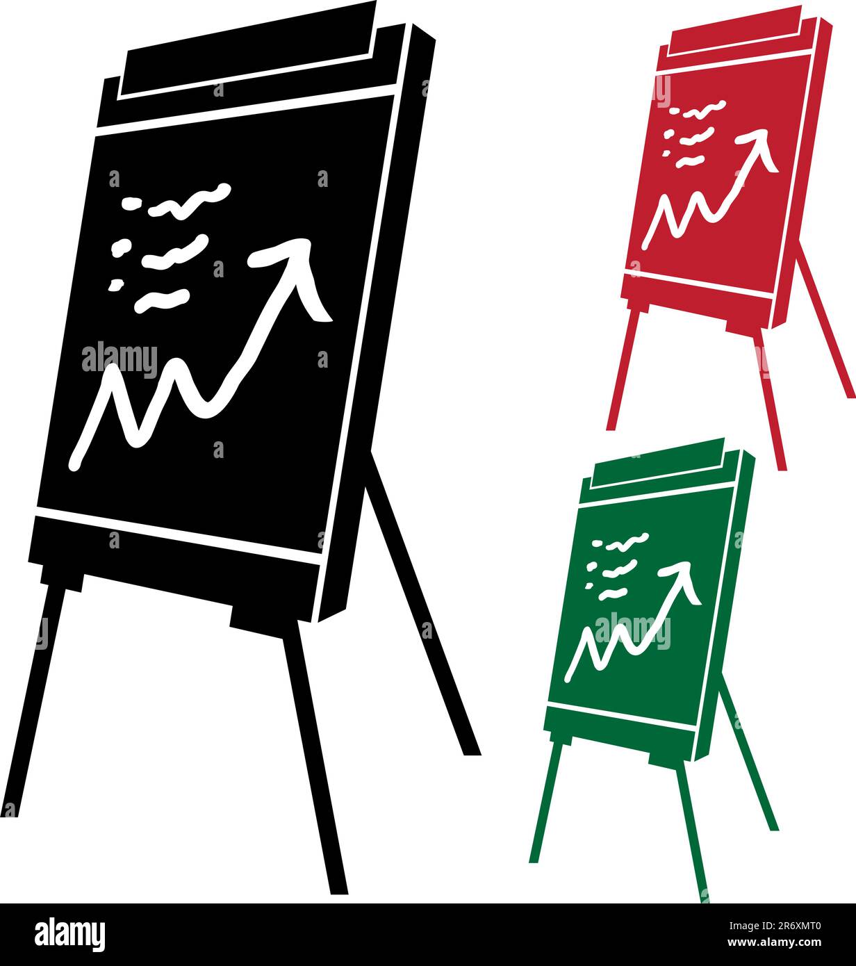 An image of a set of easels with a business graph Stock Vector Image