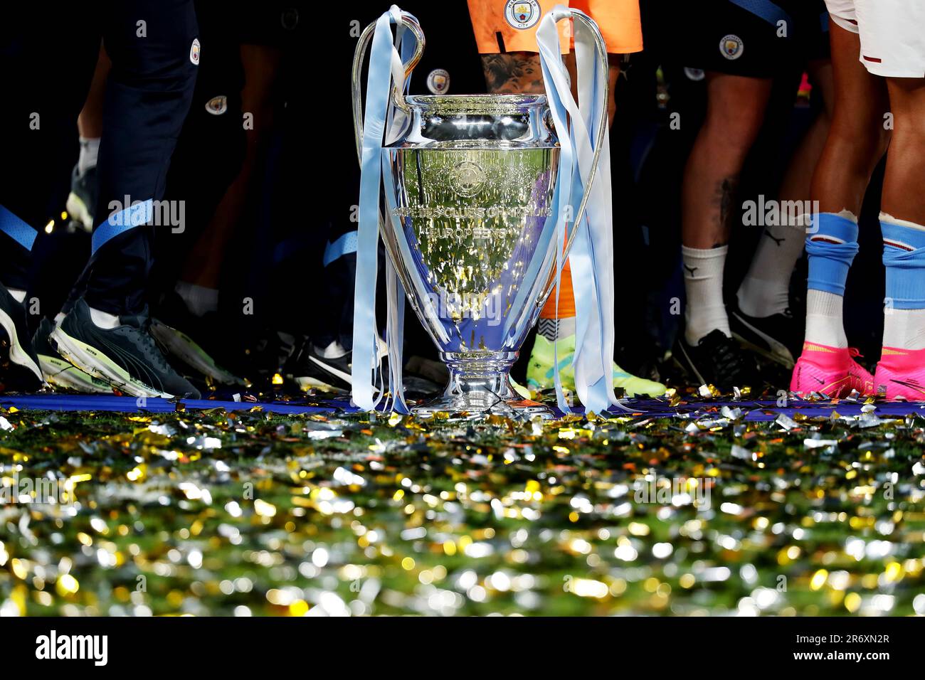 Istanbul, Turkey. 10th June, 2023. General view of Champions League trophy Football/Soccer