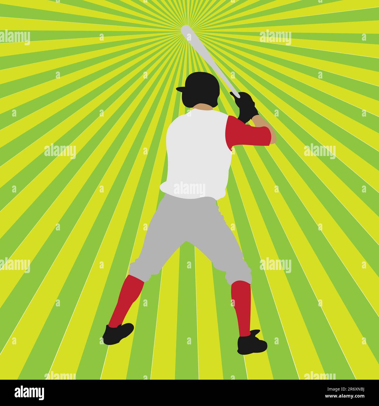 baseball player silhouette, vector illustration Stock Vector Image