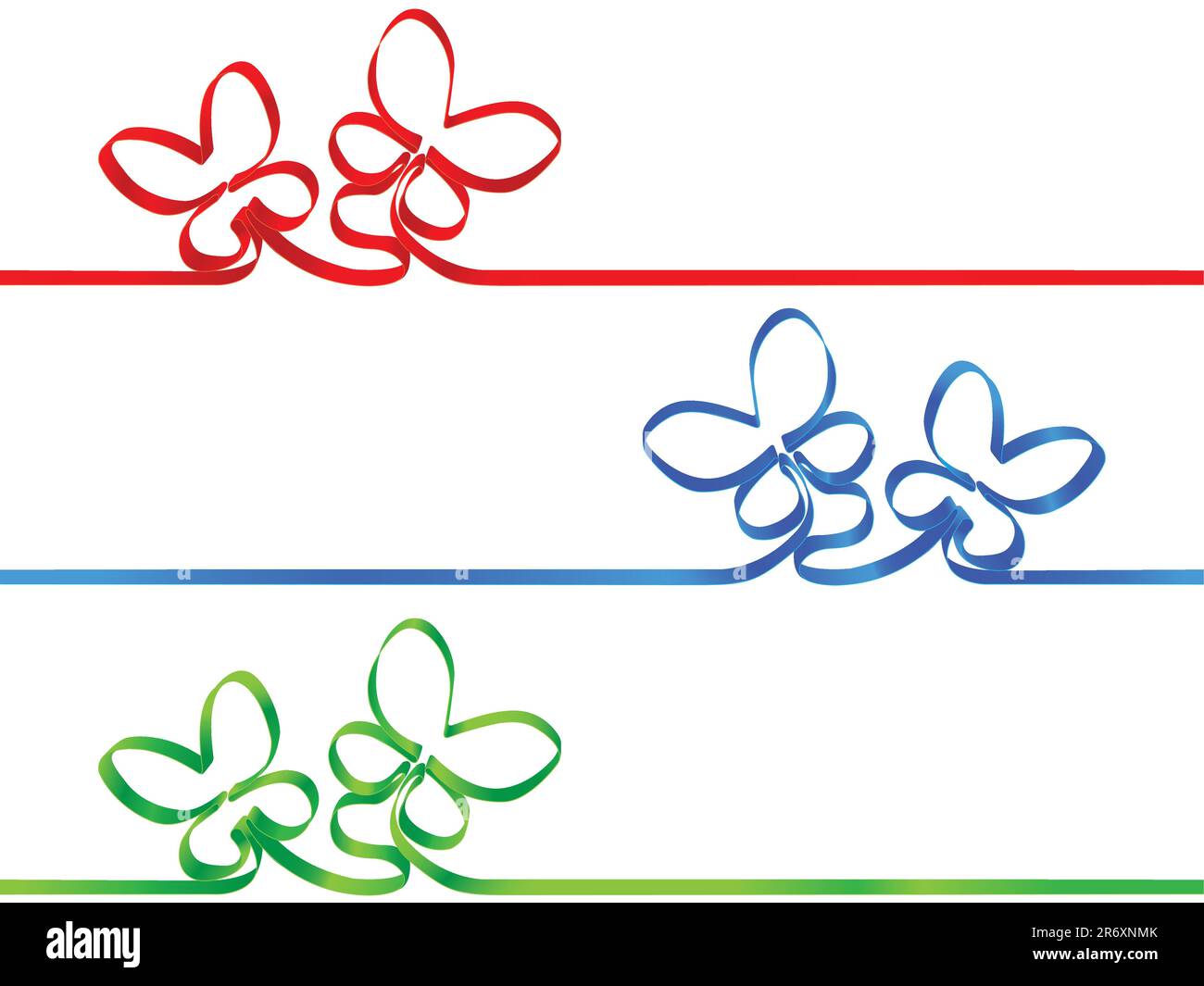 Decorative silk tape with the butterfly for design in a vector Stock