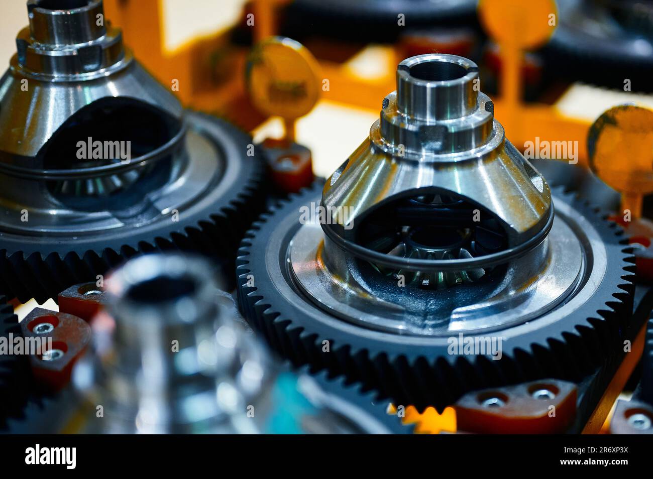 Bevel differential gearboxes for automobiles in plant shop Stock Photo