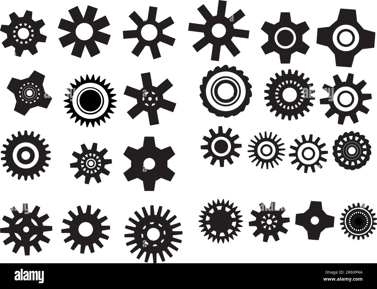 poster with gearwheel. vector illustration in black and white color Stock Vector