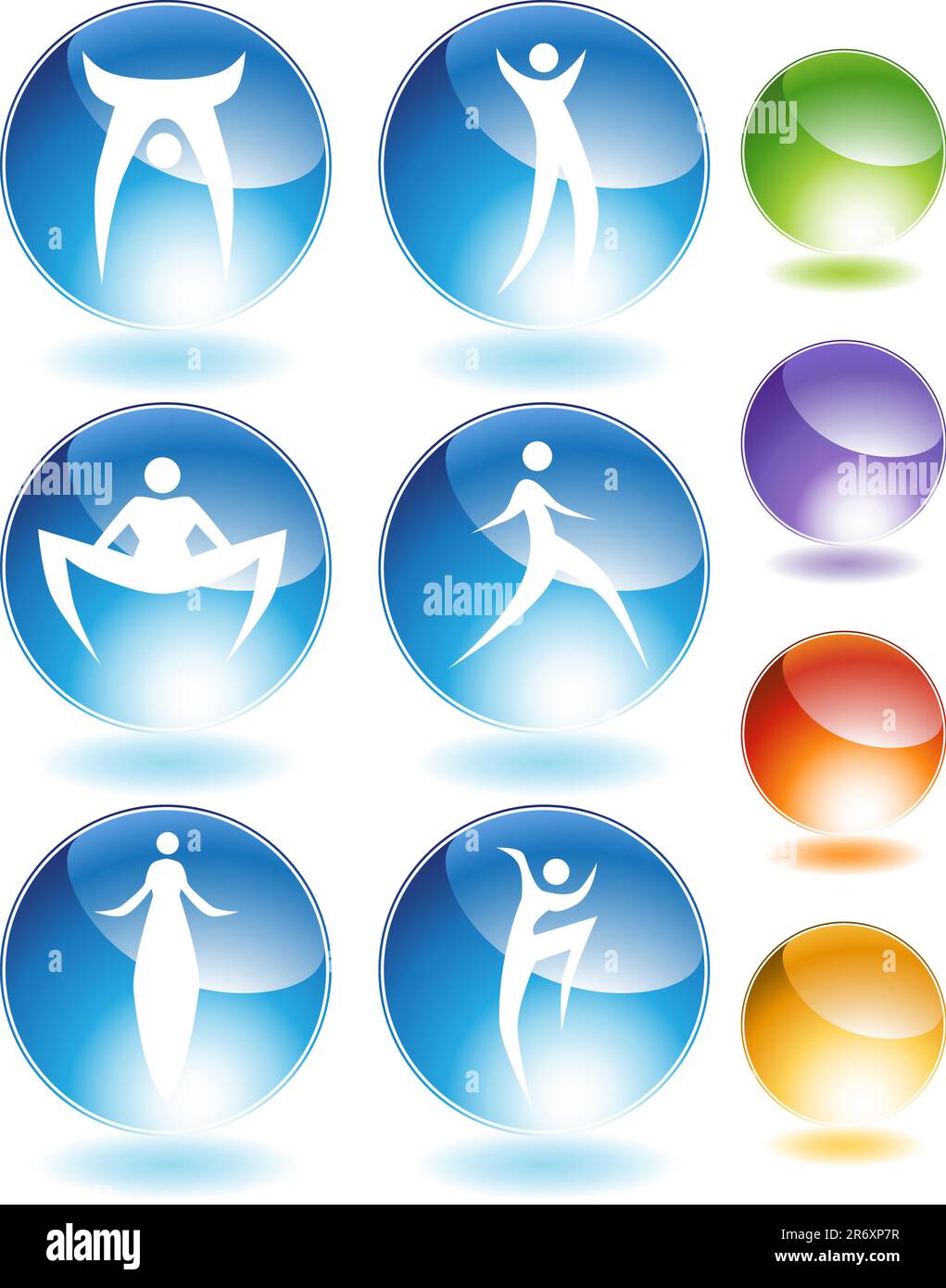 Stilts stick figure crystal icon set isolated on a white background ...