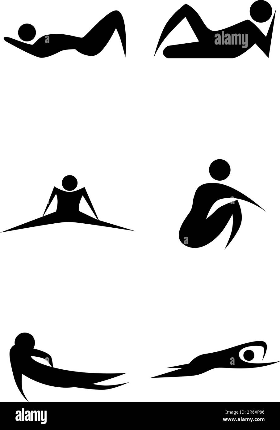 Lazy stick figure set isolated on a white background. Stock Vector