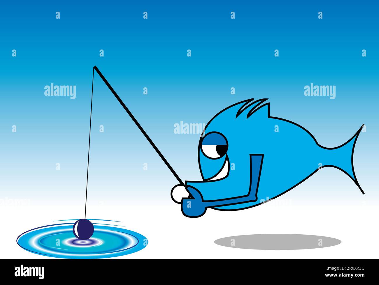 A Blue Fish Predator Fishing Club Illustration Stock Vector