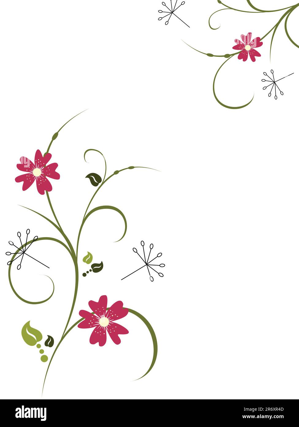 vector illustration of floral elements and flowers Stock Vector Image ...