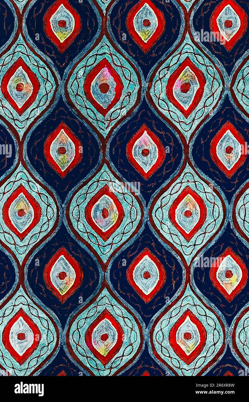 Ikat tribal Indian seamless pattern. Ethnic Aztec fabric carpet mandala ornament native boho chevron textile.Geometric African American oriental tran Stock Photo