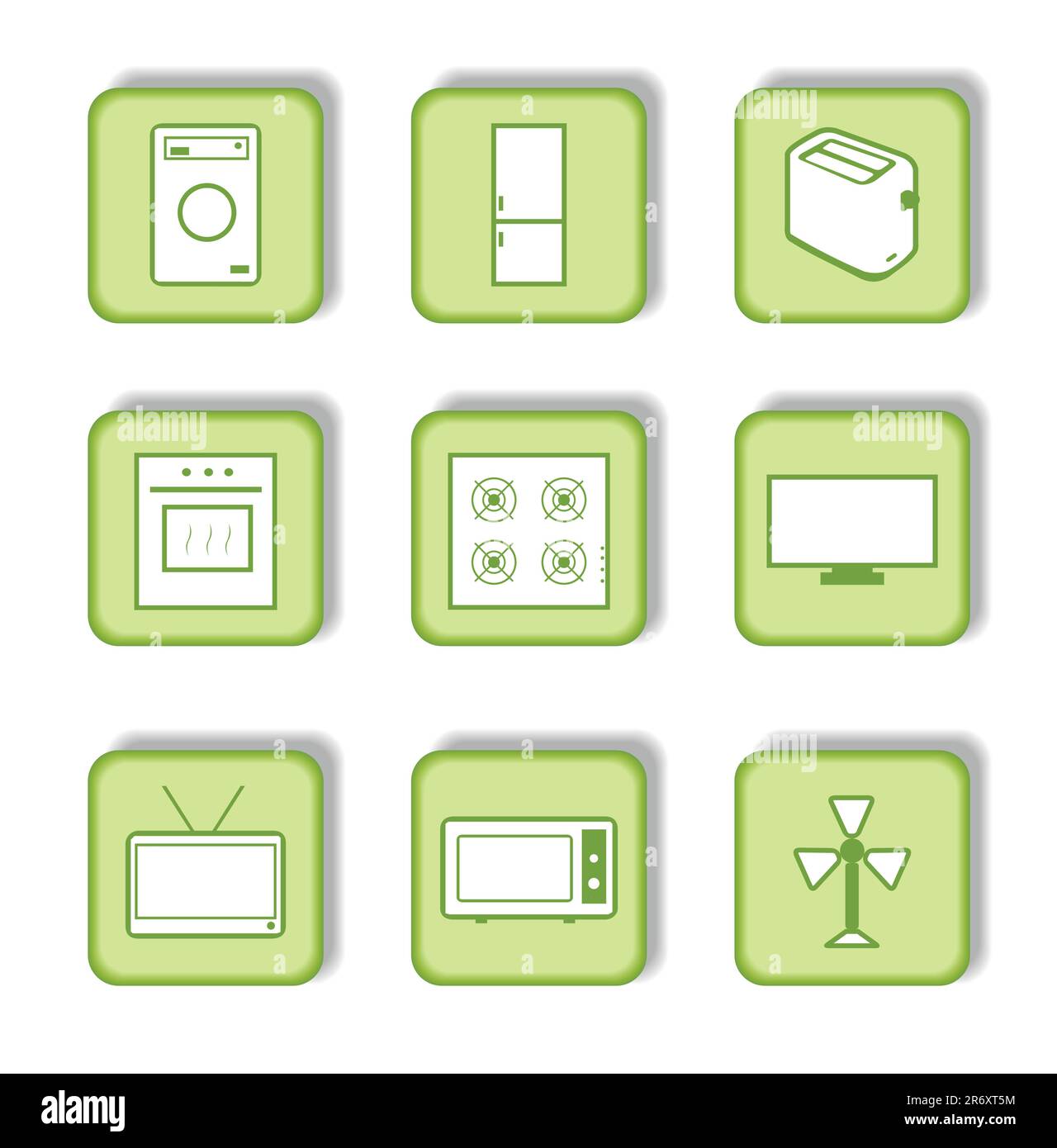 Green sticker with icon 9. Vector Stock Vector