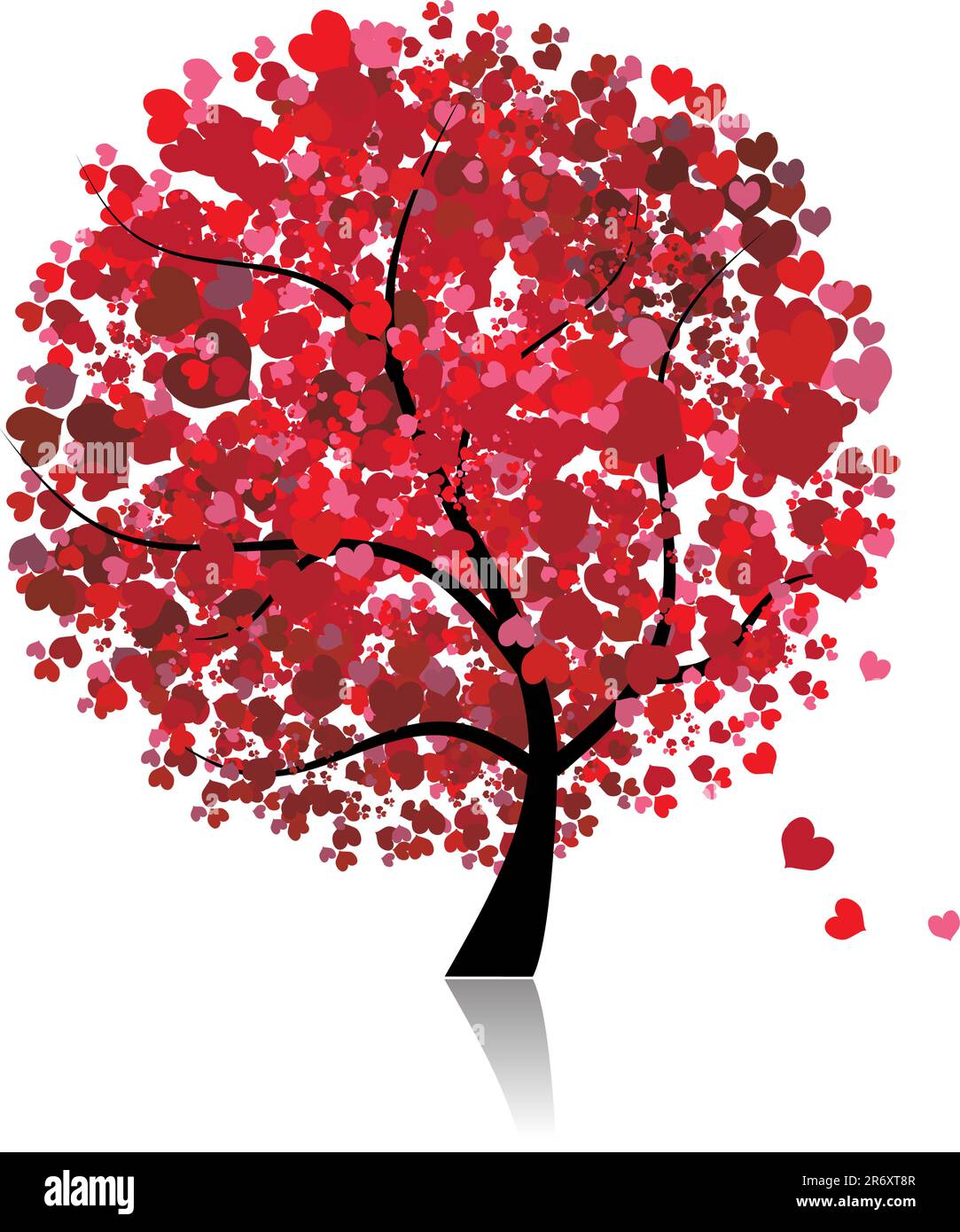 Valentine tree, love, leaf from hearts Stock Vector