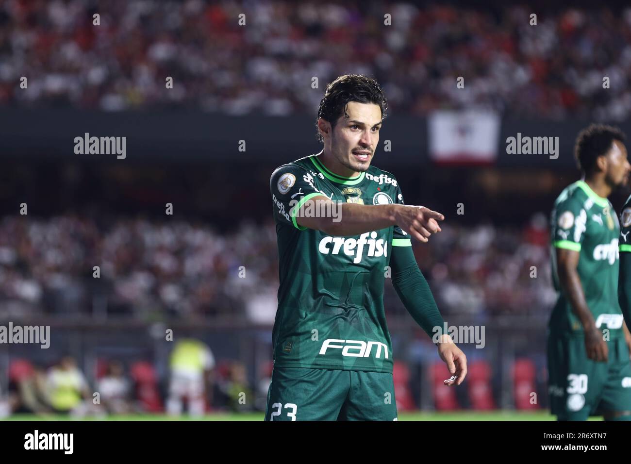 Luiz Otavio of Bahia Celebrates his goal (1-1) during the Brazilian  National league (Campeonato Brasileiro) football match between Palmeiras v  Bahia at Allianz Parque formerly known as Palestra Italia in Sao Paulo